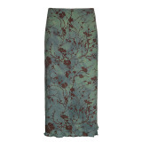 Women Street Printed High Waist Bodycon Midi Skirt