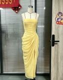 Women Low Back Irregular Fishbone Style Formal Party Long Dress