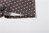 Women Summer Halter Neck Low Back Polka Dot Top Low Waist Shorts Set