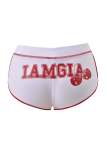 Women Casual Printed Zip Hooded Top Drawstring Shorts Set