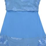 Women Sexy Mesh Floral Evening Dress
