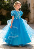 Kids Summer Beaded Wedding Princess Flower Girl Dress