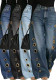 Women Spring Summer Loose Denim Metal Decor Pants