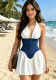 Women Summer American Halter Neck Patchwork Denim Casual Dress