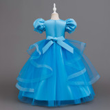 Kids Summer Beaded Wedding Princess Flower Girl Dress