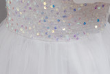 Kids Summer Glitter Multi-layer Tulle Long Princess Evening Dress