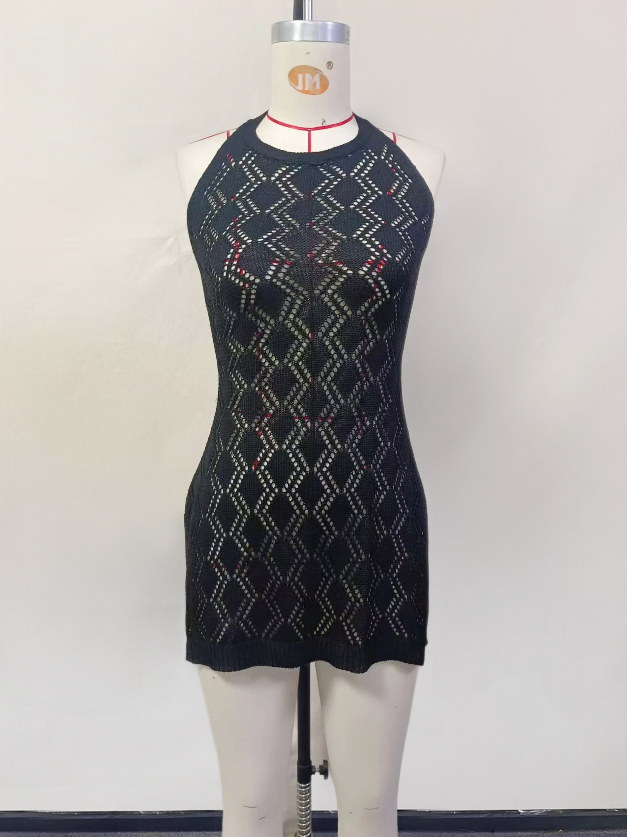 Solid Hollow-Out Dress for Summer Beachwear