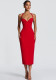 Women Summer Halter Neck Lace Patchwork Back Tie Long Bodycon Dress