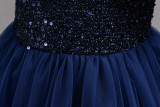 Kids Summer Glitter Multi-layer Tulle Long Princess Evening Dress