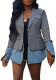 Women Summer Casual Patchwork Denim Blazer