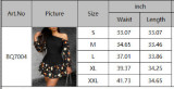 Women Summer Print Patchwork Slash Shoulder Irregular Dress