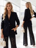 Women Spring Summer Casual Lace Blazer