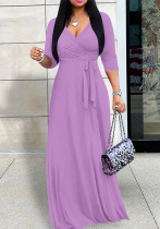 Women V Neck Maxi Dress