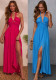 Women French Multi-Wear Lace-Up Backless Sexy Bridesmaid Maxi Dress