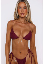 Women Halter Neck Lace-Up Sexy Backless Two Piece Swimsuit