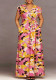 Plus Size Women Summer Elegant Print V Neck Maxi Dress