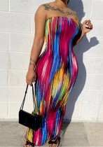 Women Summer Elegant Print Sleeveless Maxi Dress