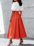Women Summer Casual Short Sleeve Top and Skirt Two Piece