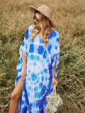 Women Summer Cover Up Boho Beach Holidays Blue Beach Dress