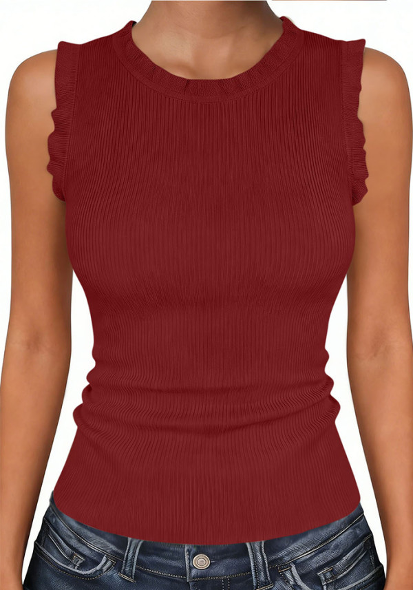 Women Summer Ribbed Knit Cami Top