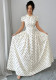 Women Polka Dot Short Sleeve French Summer Maxi Dress
