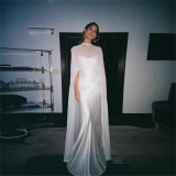 Women Party Sexy See-Through Mesh Sleeveless Shawl Halter Neck Backless Ruffle Long Cover Up