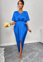 Women Autumn Satin Party Maxi Dress Women Autumn Satin Party Maxi Dress
