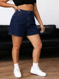 Plus Size Women Casual Stretchy Denim Shorts