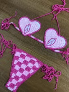Crochet Two-Piece Bikini Swimsuit for Beachwear