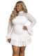 Women Half High Neck Long Sleeve Mesh Dress