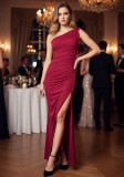 Women Mesh Patchwork Slash Shoulder Slit Dress