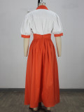 Women Summer Casual Short Sleeve Top and Skirt Two Piece