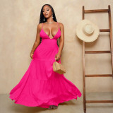 Women Sexy Halter Neck Summer Cut Out Maxi Dress