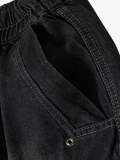 Women Washed Tie Raw Edge Denim Bermuda Shorts