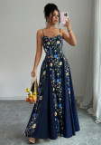 Women Summer Print Sexy Off Shoulder Strap Dress