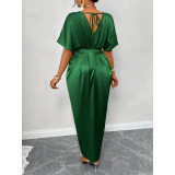 Women Autumn Satin Party Maxi Dress