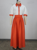 Women Summer Casual Short Sleeve Top and Skirt Two Piece