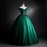 Women Off Shoulder Party Lace Sequin Off Shoulder Evening Dress（Processing time need 3-6 days）