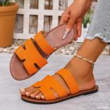 Plus Size Women Summer Round Toe Flat Slippers