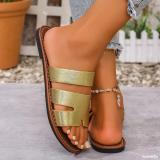 Plus Size Women Summer Round Toe Flat Slippers