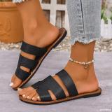 Plus Size Women Summer Round Toe Flat Slippers