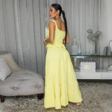 Women Sexy Sleeveless Cami Top & Skirt Two-Piece Set