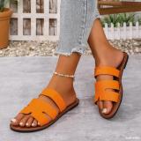 Plus Size Women Summer Round Toe Flat Slippers