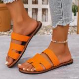 Plus Size Women Summer Round Toe Flat Slippers