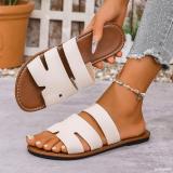 Plus Size Women Summer Round Toe Flat Slippers