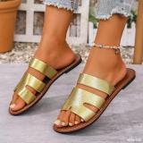 Plus Size Women Summer Round Toe Flat Slippers