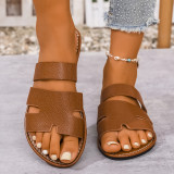 Plus Size Women Summer Round Toe Flat Slippers