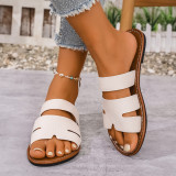 Plus Size Women Summer Round Toe Flat Slippers