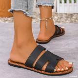 Plus Size Women Summer Round Toe Flat Slippers