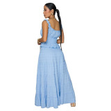 Women Sexy Sleeveless Cami Top & Skirt Two-Piece Set